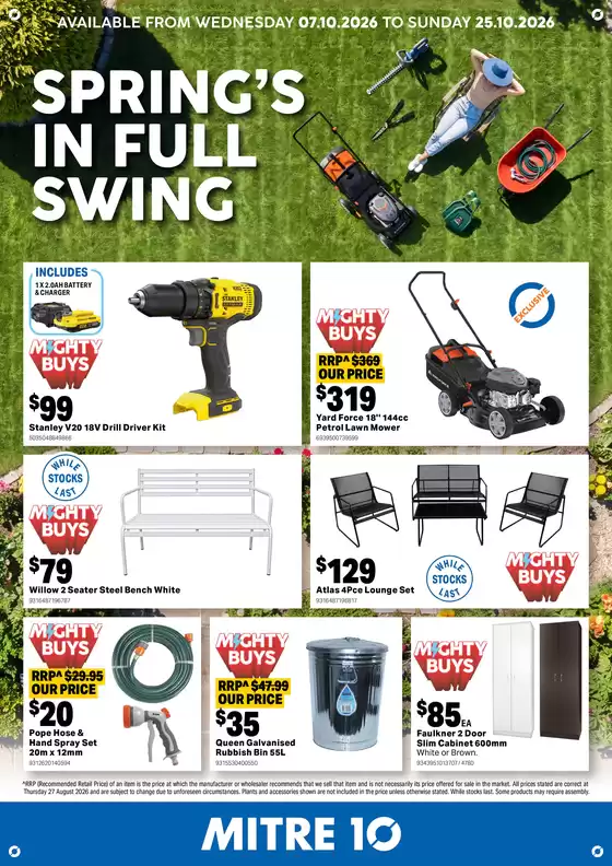 Mitre 10 catalogue in Hahndorf SA | Spring Full Swing | 2026-10-09T00:00:00.000Z - 2026-10-25T00:00:00.000Z