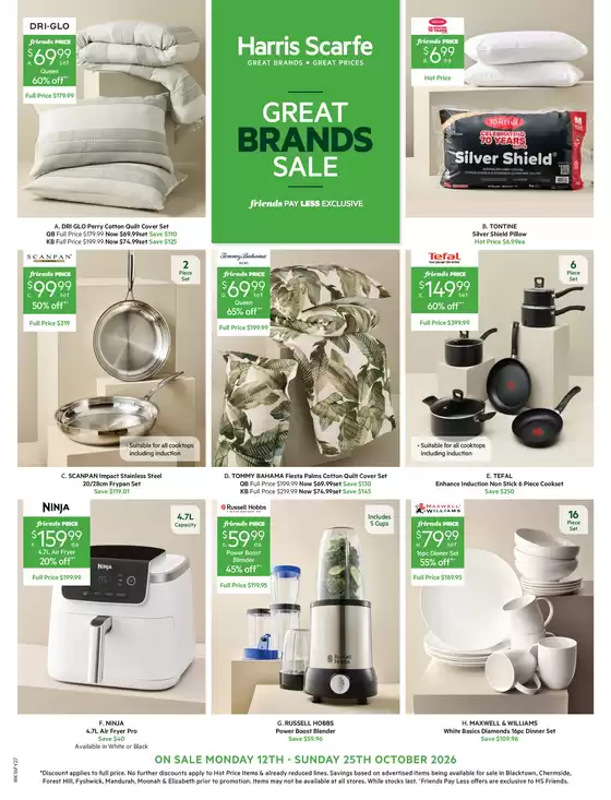 Harris Scarfe catalogue | Great Brands Sale | 2026-10-12T00:00:00.000Z - 2026-10-25T00:00:00.000Z