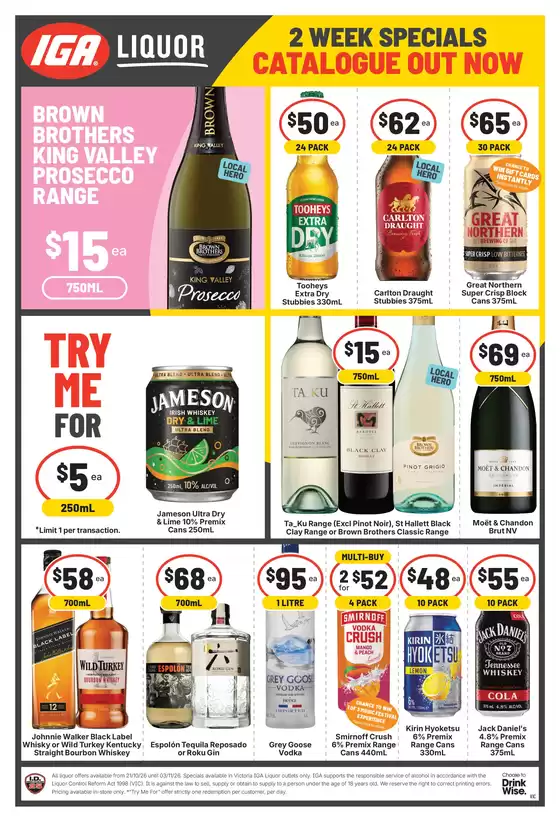 IGA Liquor catalogue in Walloon QLD | 2 Week Specials 21/10 | 2026-10-21T00:00:00.000Z - 2026-11-03T00:00:00.000Z