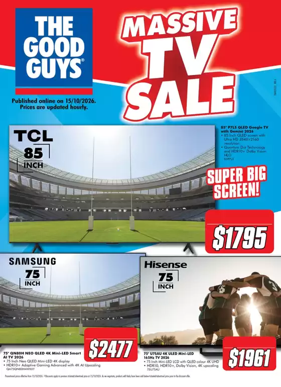 The Good Guys catalogue | Massive TV Sale | 2026-10-15T00:00:00.000Z - 2026-10-21T00:00:00.000Z