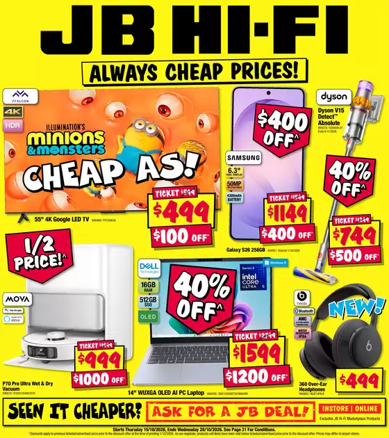 JB Hi Fi catalogue in Helensburgh NSW | Always Cheap Prices | 2026-10-15T00:00:00.000Z - 2026-10-28T00:00:00.000Z