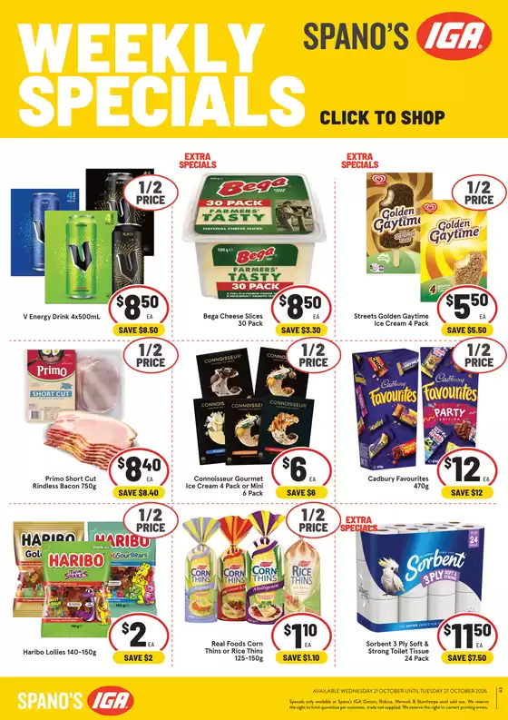 Spano’s IGA catalogue | Spano's Specials | 2026-10-21T00:00:00.000Z - 2026-10-27T00:00:00.000Z