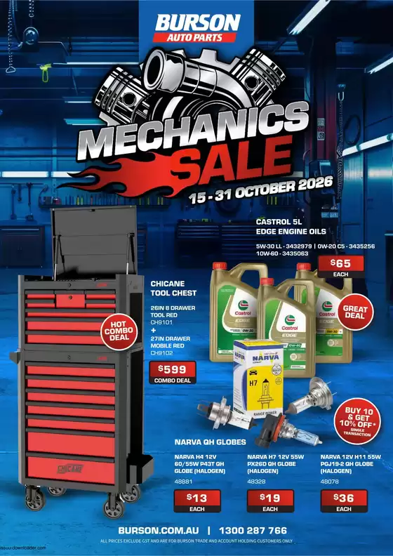 Burson Auto Parts catalogue in Banyule VIC | Mechanics Sale | 2026-10-19T00:00:00.000Z - 2026-10-31T00:00:00.000Z