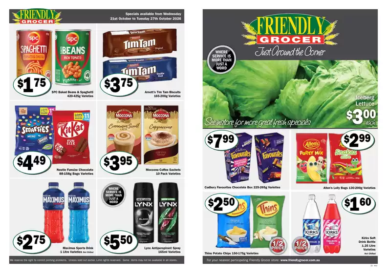 Friendly Grocer catalogue | Weekly Specials | 2026-10-21T00:00:00.000Z - 2026-10-27T00:00:00.000Z
