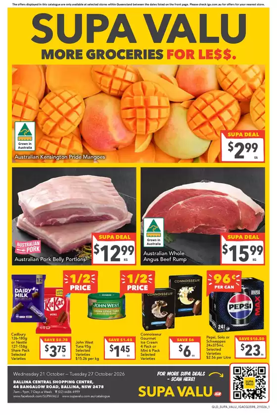 SUPA VALU IGA catalogue | Supa Big Deals This Week | 2026-10-21T00:00:00.000Z - 2026-10-27T00:00:00.000Z