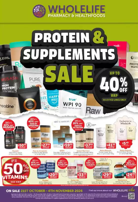 WHOLEHEALTH catalogue in Copmanhurst NSW | Protein & Supplements Sale | 2026-10-21T00:00:00.000Z - 2026-11-04T00:00:00.000Z