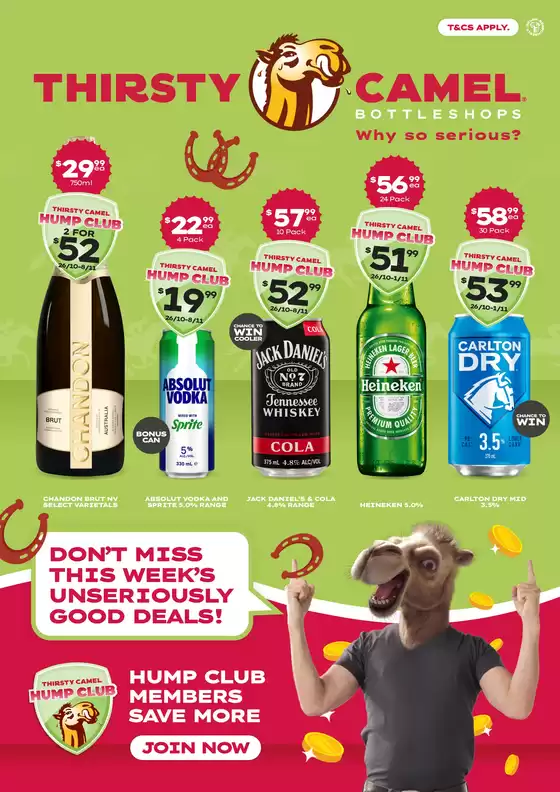 Thirsty Camel catalogue in Lawrence NSW | Don’t miss this week’s Unseriously Good Deals VIC 26/10 | 2026-10-26T00:00:00.000Z - 2026-11-01T00:00:00.000Z