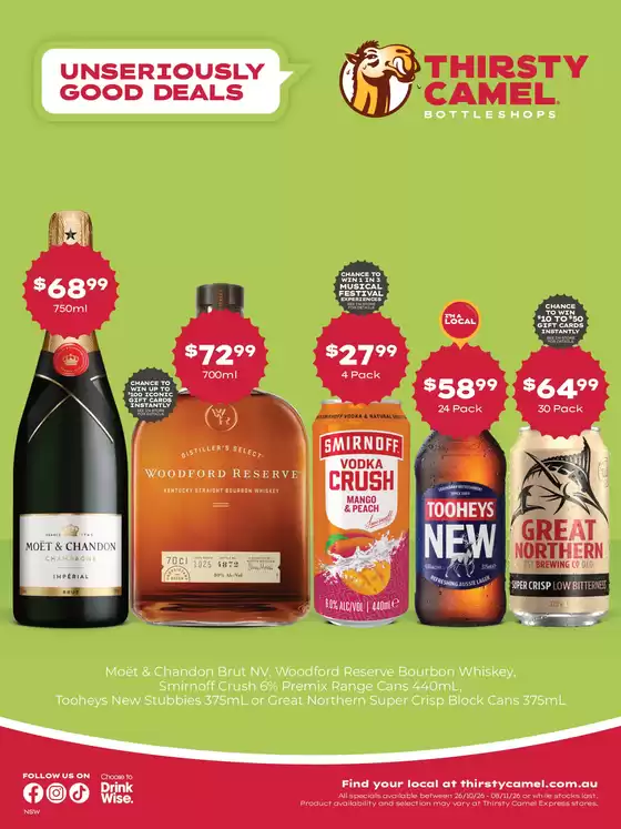Thirsty Camel catalogue in Lawrence NSW | Unseriously Good Deals 26/10 | 2026-10-26T00:00:00.000Z - 2026-11-08T00:00:00.000Z