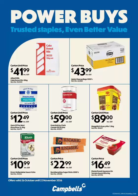 Campbells catalogue | Power Buys Flyer | 2026-10-26T00:00:00.000Z - 2026-11-22T00:00:00.000Z