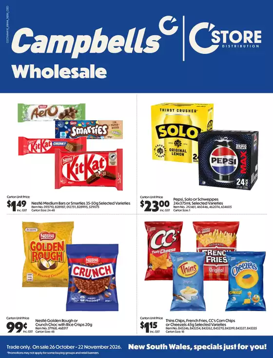 C-Store Distribution catalogue | Wholesale | 2026-10-26T00:00:00.000Z - 2026-11-22T00:00:00.000Z