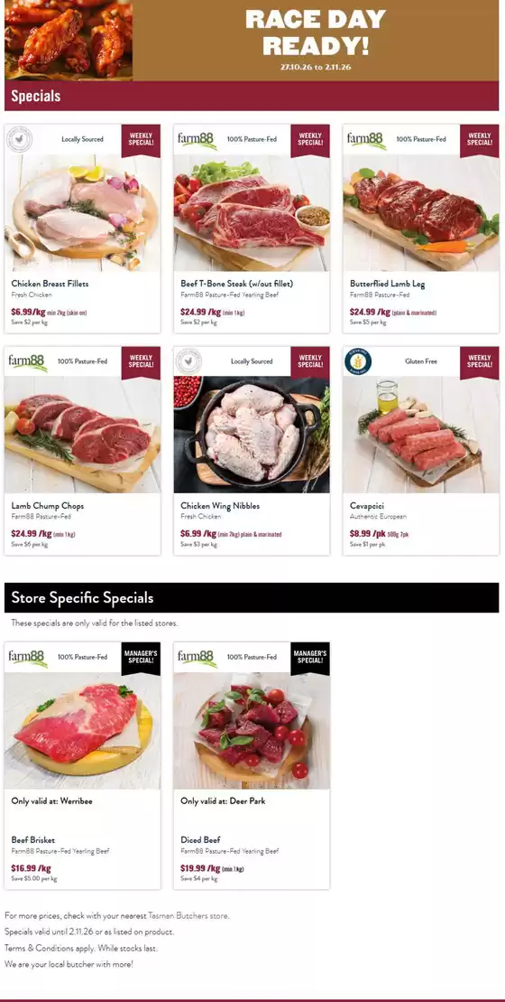 Tasman Butchers catalogue | Race Day Ready! | 2026-10-27T00:00:00.000Z - 2026-11-02T00:00:00.000Z