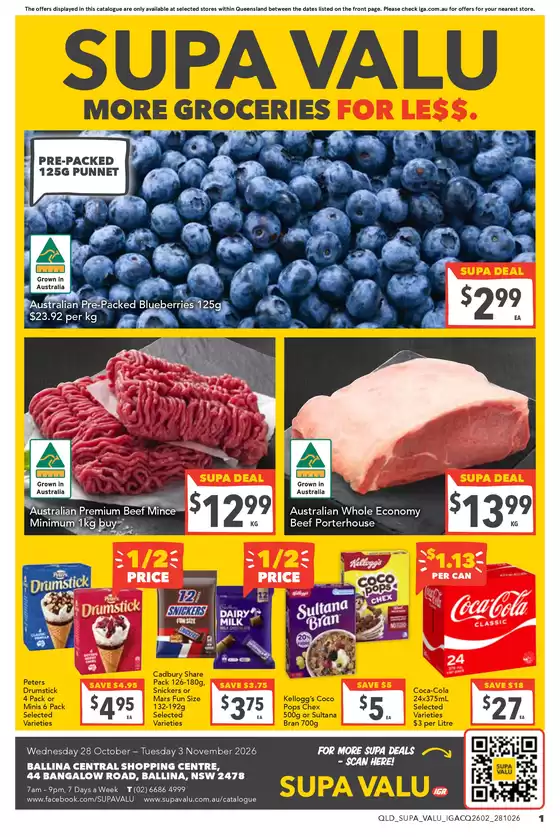 SUPA VALU IGA catalogue in Hallidays Point NSW | Supa Big Deals This Week | 2026-10-28T00:00:00.000Z - 2026-11-03T00:00:00.000Z