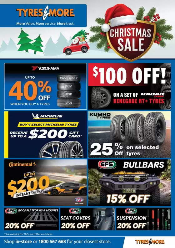 Tyres & More catalogue in Noarlunga NSW | Christmas Sale | 2026-11-01T00:00:00.000Z - 2026-12-31T00:00:00.000Z