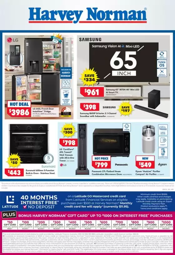 Harvey Norman catalogue | Home Appliance & Entertainment Deals | 2026-10-30T00:00:00.000Z - 2026-11-01T00:00:00.000Z