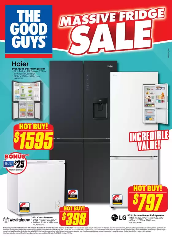 The Good Guys catalogue | Massive Fridge Sale | 2025-10-30T00:00:00.000Z - 2025-11-05T00:00:00.000Z