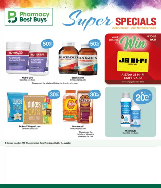 Pharmacy Best Buys catalogue | Super Specials | 2025-10-30T00:00:00.000Z - 2025-11-21T00:00:00.000Z
