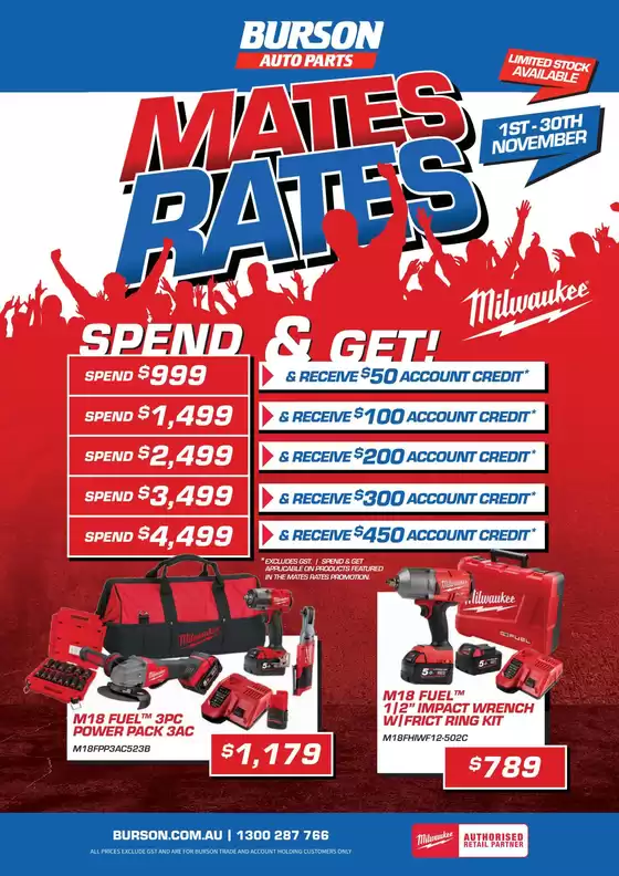 Burson Auto Parts catalogue | Milwaukee Mates Rates Catalogue | 2025-11-01T00:00:00.000Z - 2025-11-30T00:00:00.000Z
