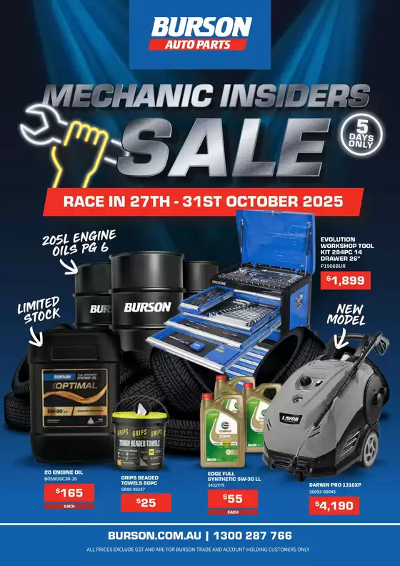 Burson Auto Parts catalogue | BUR0335 Mechanic Insiders Sale Catalogue | 2025-10-27T00:00:00.000Z - 2025-10-31T00:00:00.000Z