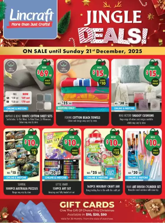 Lincraft catalogue in Brisbane QLD | Jingle Deals | 2025-11-03T00:00:00.000Z - 2025-12-21T00:00:00.000Z
