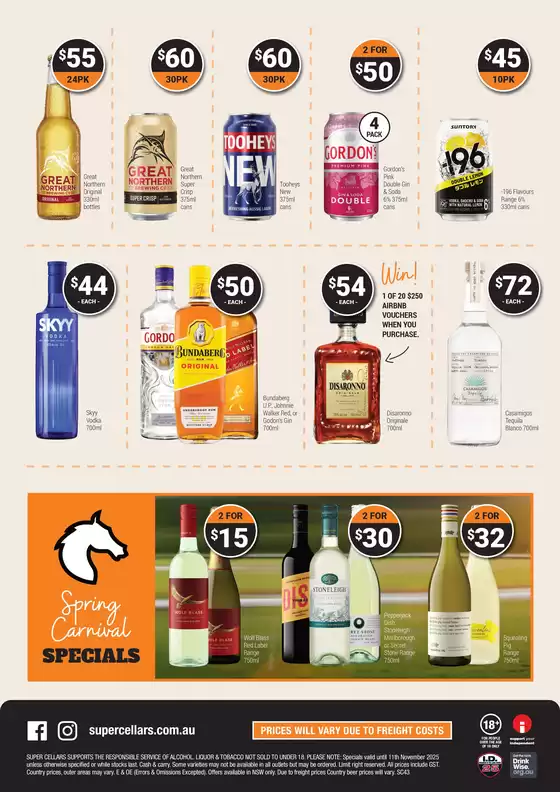 Super Cellars catalogue specials