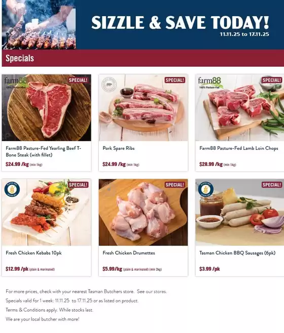 Tasman Butchers catalogue | Sizzle & Save Today! | 2025-11-11T00:00:00.000Z - 2025-11-17T00:00:00.000Z
