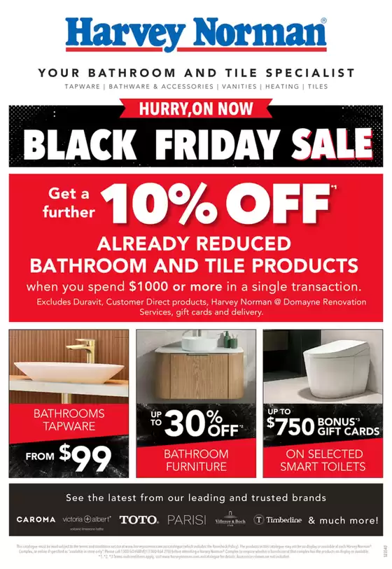 Harvey Norman catalogue | Bathroom & Tile Black Friday Sale | 2025-11-13T00:00:00.000Z - 2025-12-03T00:00:00.000Z