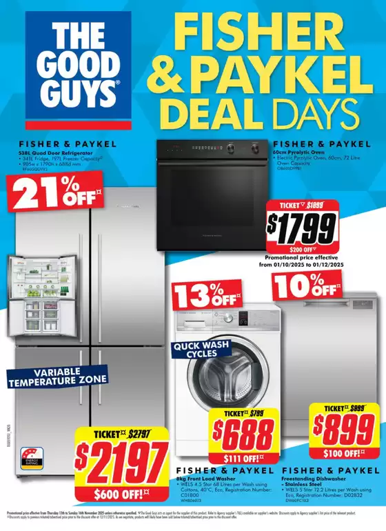 The Good Guys catalogue | Fisher & Paykel Deal Days | 2025-11-13T00:00:00.000Z - 2025-11-16T00:00:00.000Z