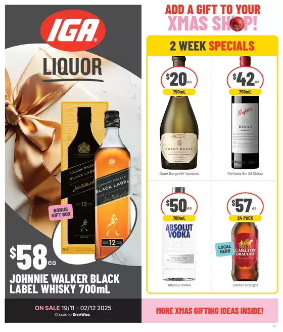 IGA Liquor catalogue in Deeragun QLD | Add a Gift to your Xmas Shop 19/11 | 2025-11-19T00:00:00.000Z - 2025-12-02T00:00:00.000Z