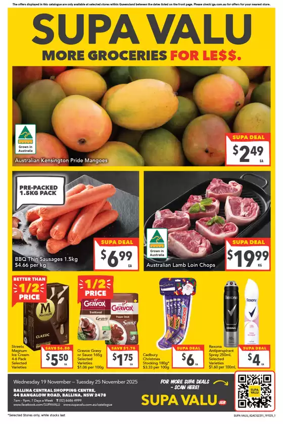 SUPA VALU IGA catalogue in Waramanga ACT | Supa Big Deals This Week | 2025-11-19T00:00:00.000Z - 2025-11-25T00:00:00.000Z