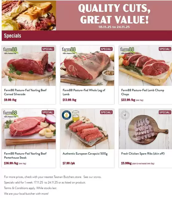 Tasman Butchers catalogue | Quality Cuts, Great Value! | 2025-11-18T00:00:00.000Z - 2025-11-24T00:00:00.000Z