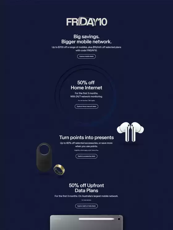 Telstra catalogue in Perth WA | Friday Deals | 2025-11-19T00:00:00.000Z - 2025-12-02T00:00:00.000Z