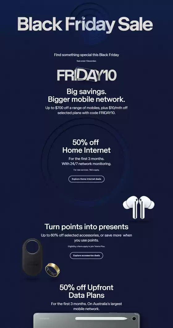 Telstra catalogue in Melbourne VIC | Black Friday Sale | 2025-11-19T00:00:00.000Z - 2025-12-02T00:00:00.000Z